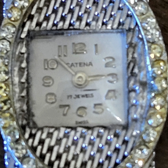 Vintage Catena Silver and Gold Watch/one Stone Missing